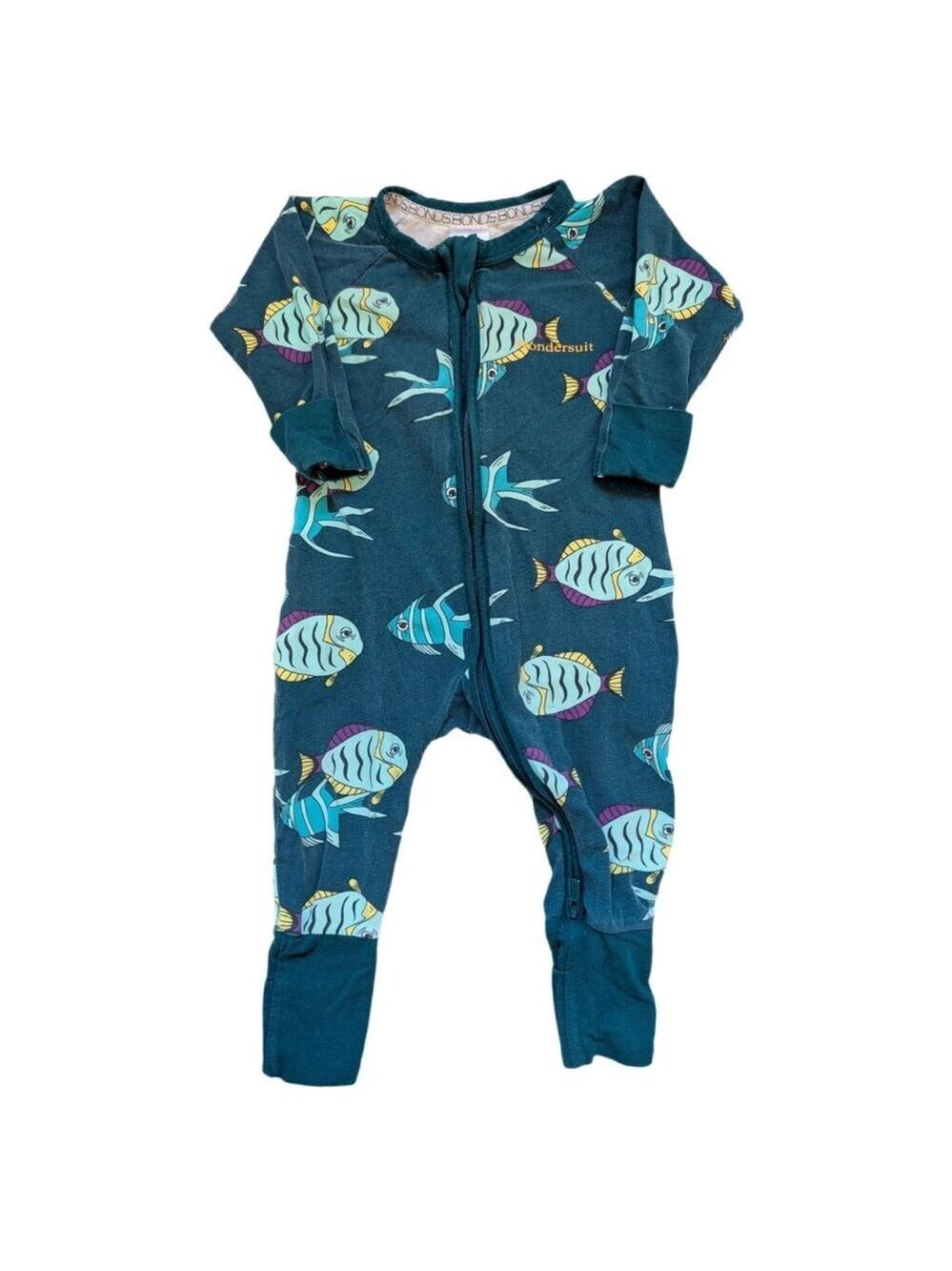 Bonds Wondersuit Turquoise Fish 3-6m